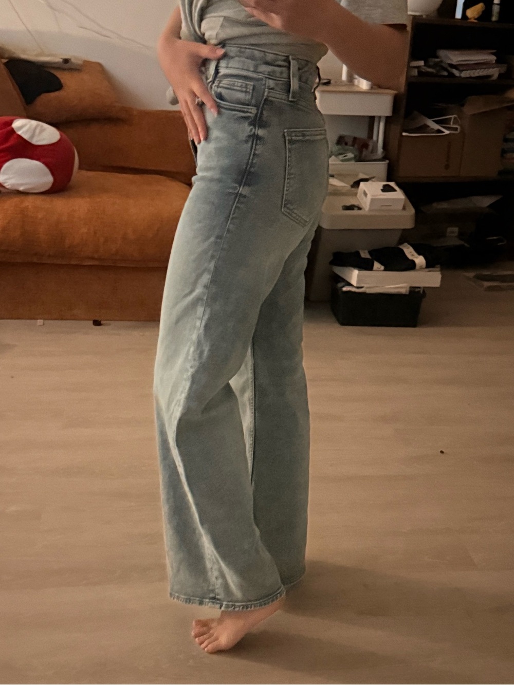 Zara Light Blue Wide Leg Jeans